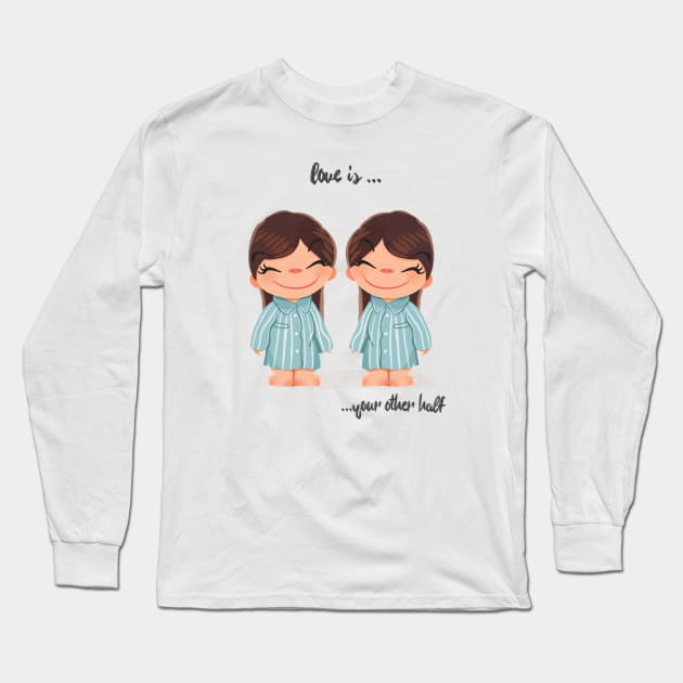 Love is lgbt day pride, love is love, valentines couple clothes, valentines gift for her Long Sleeve T-Shirt by PrimeStore